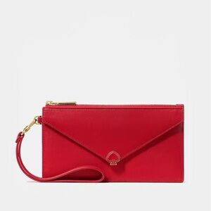 ❤️Kate Spade Yours Truly Valentines Love Letter Envelope Wristlet, Cherry Rouge